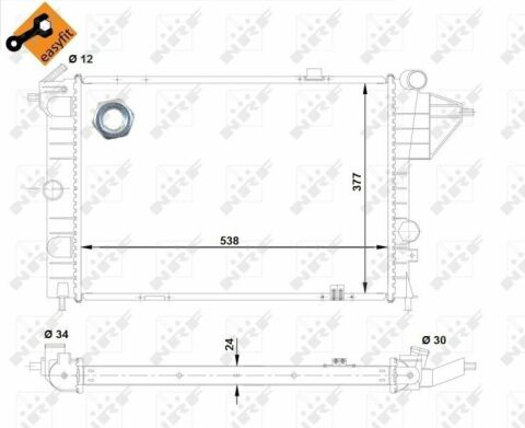 Радіатор охолодження Opel Vectra A -95