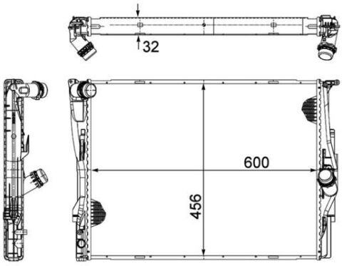 Радиатор охлаждения BMW 1/3 (E90/91/92/93)