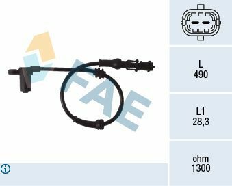 Датчик ABS (передній) Opel Combo 1.2-1.7DTi 01- (490mm)