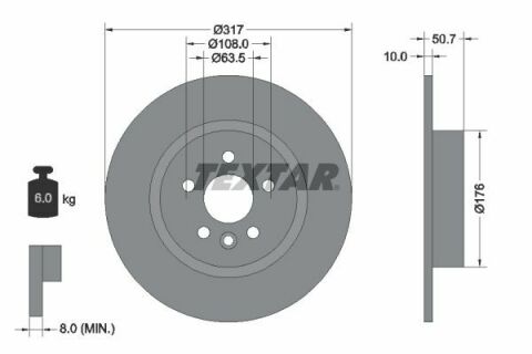 Диск тормозной (задний) Land Rover Range Rover 2.0/2.2D 4x4 11-(317x10) PRO