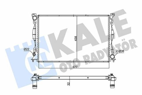 KALE VW Радиатор охлаждения Audi A6 2.4/3.2 04-