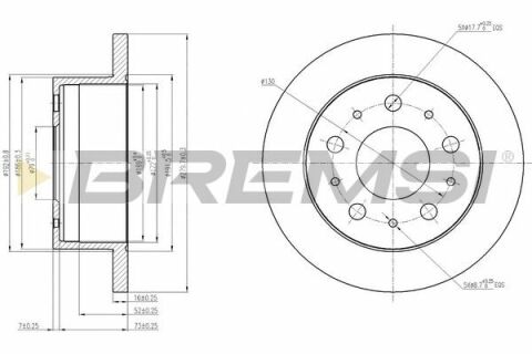 Тормозной диск зад. Ducato/Boxer 06- (1.6/1.8t/диск R16) (280x16)