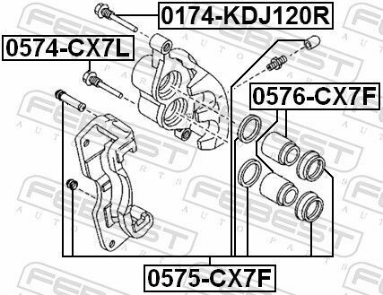 Направляюча суппорта передня Mazda CX-7 06-12