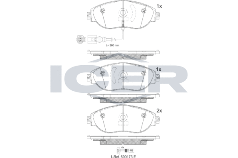 Колодки тормозные (передние) Audi Q3 18-/A3/Skoda Octavia/VW Passat B6-B8/Golf/Tiguan 12-(+датчик)