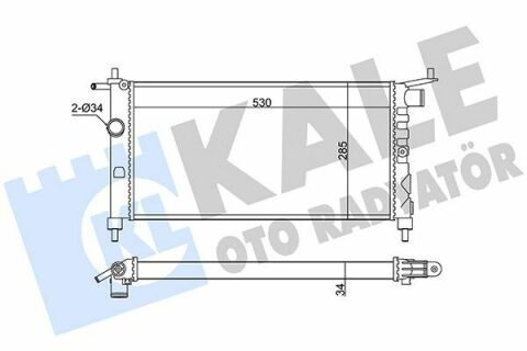 KALE OPEL Радиатор охлаждения Corsa B,Combo 1.2/1.4