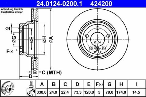 Диск гальмівний (передній) BMW 1 (E81/E87)/3 (E90-E93) 05-13/X1 (E84) 09-15 (330x24) (з покр) (вент)