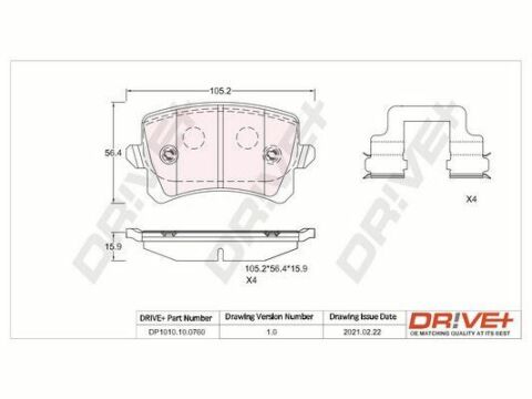 DP1010.10.0760 Drive+ - Гальмівні колодки до дисків