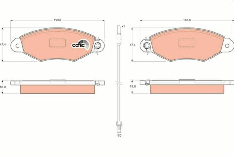 Тормозные колодки передние Renault Kangoo + Nissan Kubistar 97->08