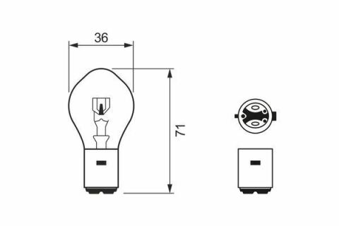 Автолампа S2 12V 35/35W BA20d Standard