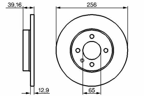 Диск гальмівний (передній) VW Caddy 95-04/Passat 88-97/Golf 92-02 (256x13)