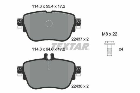 Колодки гальмівні (задні) MB E-class (W213) 16- (TRW) Q+