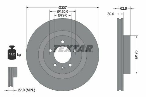Диск гальмівний (передній) Land Rover Discovery/Range Rover Sport 04-13 (337x30) PRO Диск гальмівний (передній) Land Rover Discovery/Range Rover Sport 04-13 (337x30) PRO