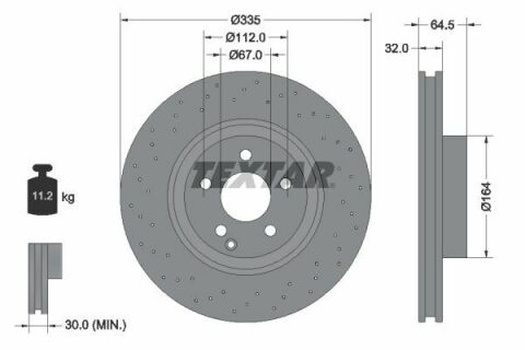 Диск тормозной (передний) MB S-class (W221) 05-13 (335x32) PRO+