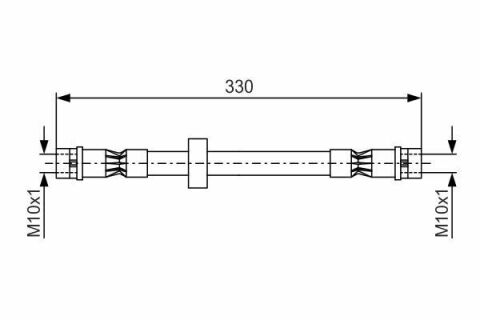Шланг тормозной (передний) VW Passat -97 (L=330mm)