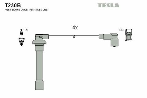 Кабель зажигания к-кт TESLA Honda Civic IV D16Z6 D16Z7