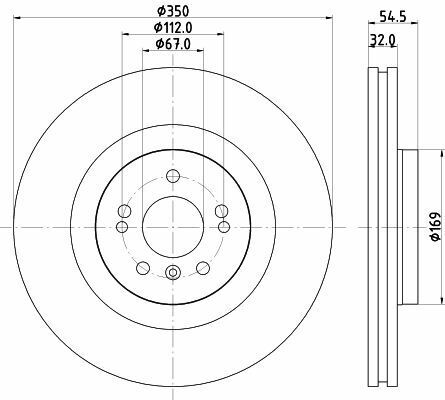 Гальмівний диск перед W164/W251 05- (PRO) Гальмівний диск перед W164/W251 05- (PRO)