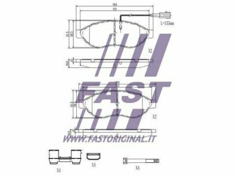 Колодки тормозные передние дисковые FIAT Ducato 06-14, Ducato 14-; PEUGEOT Boxer 06-14, Boxer 14-; CITROEN Jumper 06-14, Jumper 14-