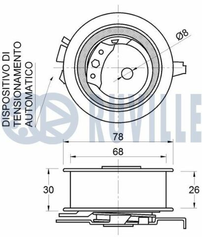 Натяжной ролик passat 1,6-2,0 tdi 08-, audi a4/6/q3 1,6-2,0tdi