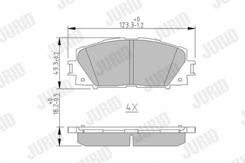 JURID TOYOTA Колодки тормозные дисковые  YARIS 1.0 10-, YARIS / VIOS 1.3  05-13