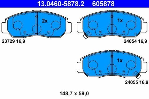 Колодки тормозные (передние) Honda Civic VII-IX 99-/FR-V 04-/Stream 01-