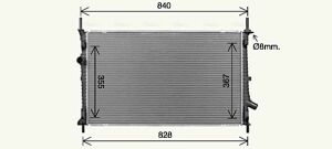 Радіатор охолодження двигуна. TOURNEO CUSTOM V362 2.0 15-, TRANSIT V363 2.0 16- FORD
