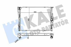 KALE BMW Радіатор охолодження 1/3 E90, X1 E84 2.0/3.0