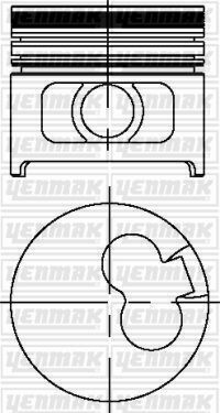 Поршень з кільцями і пальцем (размір отв. 82.50/std) opel astra f/g, vectra a (1,7d/dr, x1,7dtl)