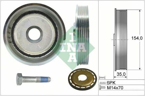 Шків колінвалу Ford Mondeo/Land Rover Freelander 2.2 TDCi/TD4 06-14 (6PK) (з болтом)