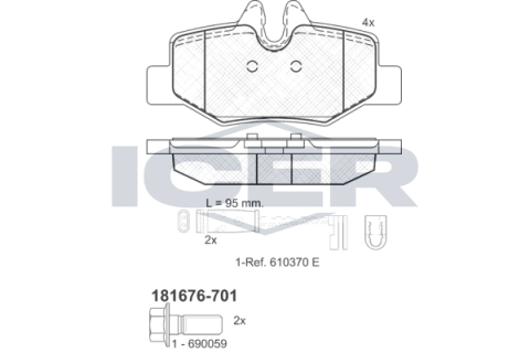 Тормозные колодки (задние) MB Vito/Viano (W639) 03- (+датчики)