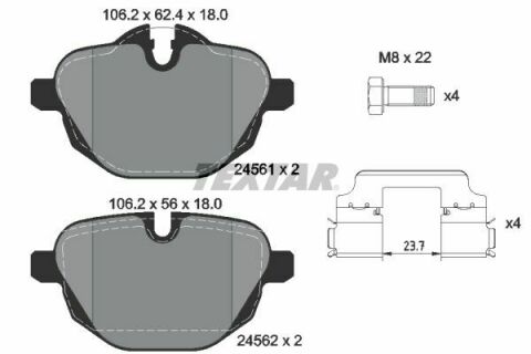 Колодки тормозные (задние) BMW 5/X3/X5 10- (TRW)