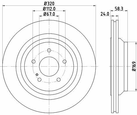 Гальмівний диск зад. W221/C216 05-13 2.2-5.5 (PRO) HC