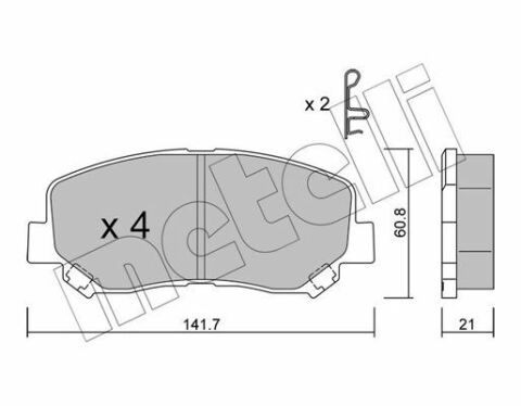 Колодки гальмівні (передні) Jeep Cherokee 2.0-2.2 CRD/3.2 13-