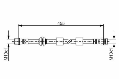 Шланг тормозной (передний) Ford Galaxy/VW Sharan 1.9-2.0 TDI 95-10 (L=458mm)