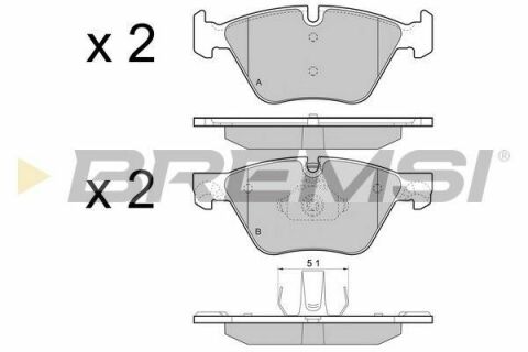 Гальмівні колодки пер. BMW 5 (F10) 10-(ATE) (154,8x63,6x19,3)