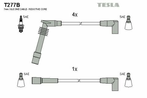 Кабель запалювання к-кт TESLA Opel Astra F 1.6i 09.91-01.98 C16NZ