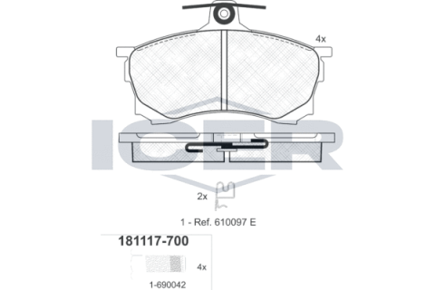 Колодки тормозные (передние) Mitsubishi Carisma 95-06