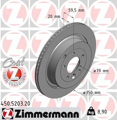 Диск тормозной (задний) Land Rover Discovery 04-18/Range Rover Sport 05-13 (350x20)