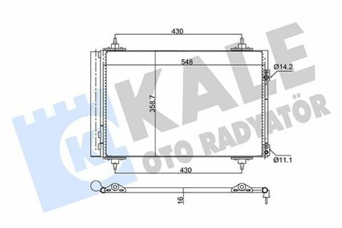 KALE CITROEN Радиатор кондиционера Berlingo 08-,C4 Grand Picasso,C4 I,II,DS4/5,Peugeot 307/3008/308/5008,Partner