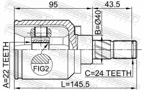 Шрус внутрішній 22x40x24 NISSAN ALMERA 00-