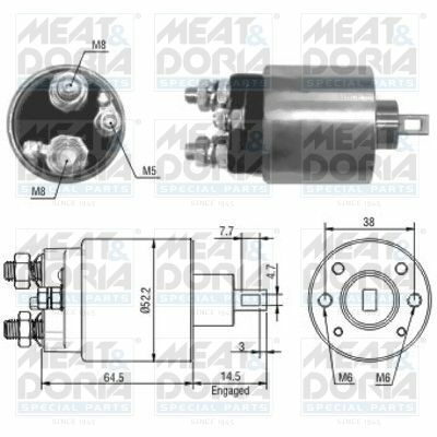 Реле стартера JUMPER I 1.9 D 99-02, FIAT SCUDO 2.0 JTD 99-06, LANCIA PHEDRA 2.2 JTD 02-10, PEUGEOT EXPERT 2.0 HDI 00-06