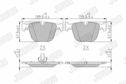 JURID BMW Тормозные колодки заднi.5 E60,6 E63,7 E65/66,X5 E70,X6 E71