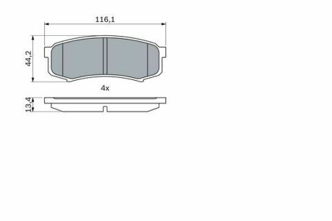 Колодки гальмівні (задні) Mitsubishi Pajero IV 06-/Toyota Land Cruiser 84-