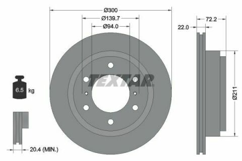 Диск тормозной (задний) Mitsubishi Pajero 00- (300x22) PRO