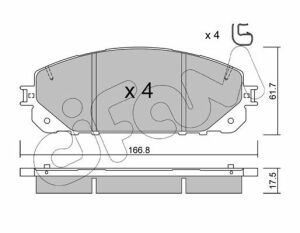 Комплект тормозных колодок Cherokee 13- JEEP