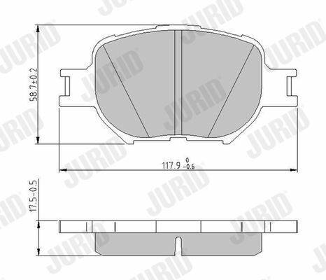 JURID TOYOTA Колодки торм. пер. CHEVROLET Epica, Evanda, Corolla 01-04