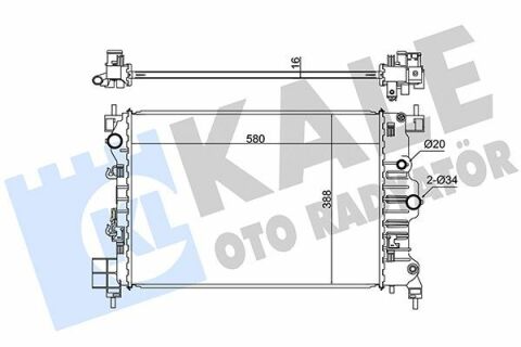 KALE OPEL Радіатор охолодження Mokka 1.6/1.8 12-, Chevrolet Aveo 1.6 11-