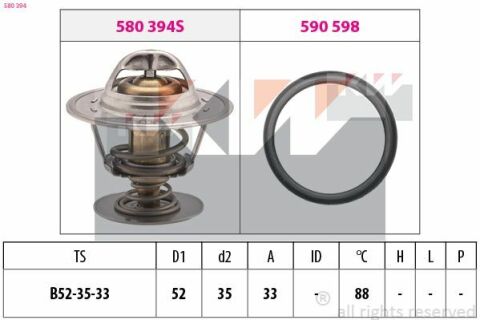 580 394 KW Термостат (аналог EPS 1.880.394/Facet 7.8394 )