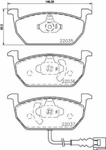 Гальмівні колодки передн. VW Audi A3 13-,Seat Leon,Skoda Octavia III,Golf VII 12-