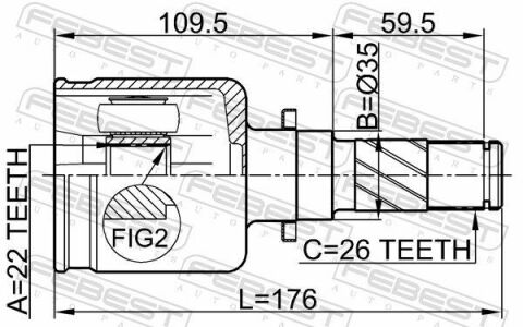 ШРКШ (ШРУС) внутренний левый 22x35x26 MAZDA 3 BK 03-