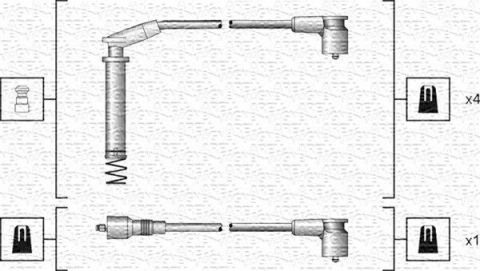 MAGNETI MARELLI Комплект высоковольтных проводов OPEL ASTRA F,CORSA A,KADETT E [941318111154]